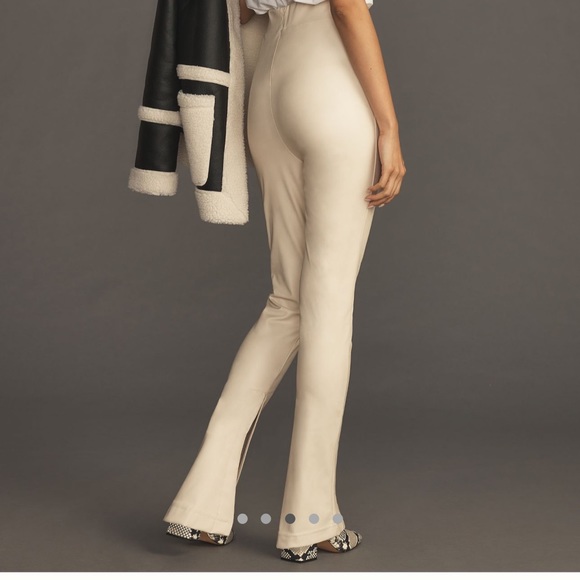 Anthropologie Avec Les Filles High Waisted Faux Leather Slit Leggings - Picture 3 of 6